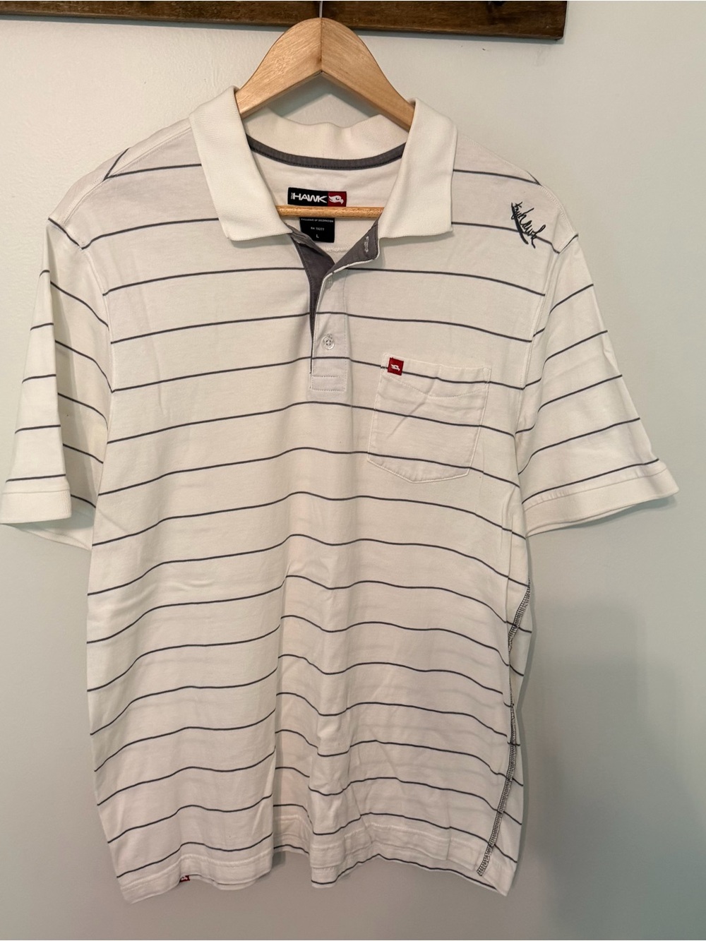 Tony Hawk Striped Polo‎ Shirt – Men’s Large